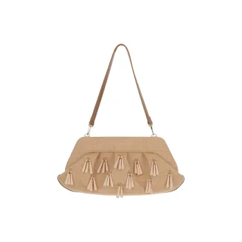 THEMOIRE Polyurethane One Shoulder Clutch Women's Light Umber