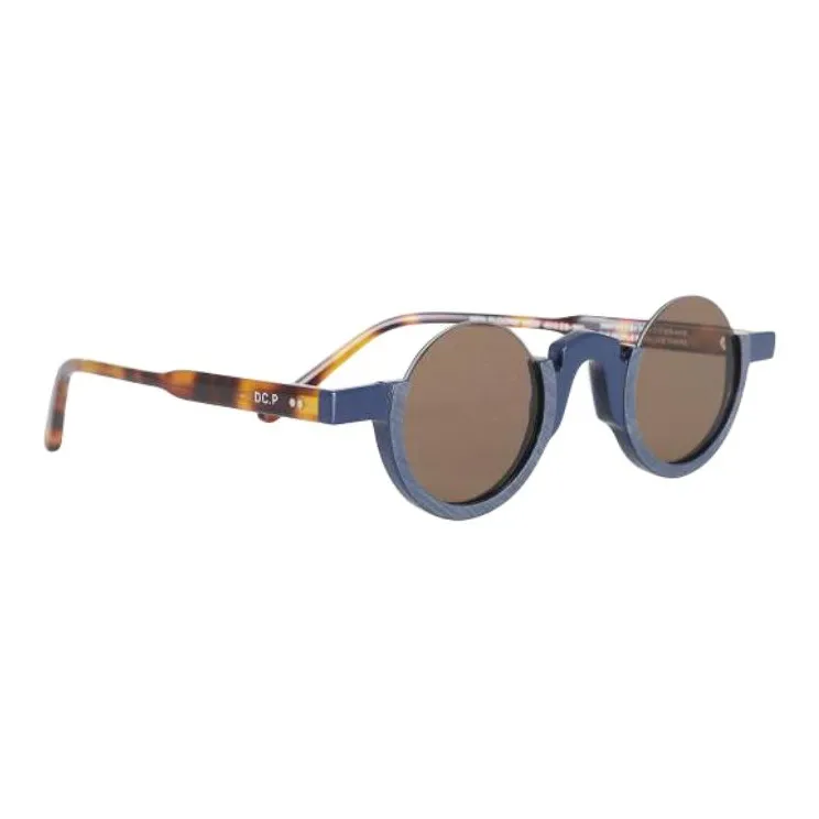 District Vision Acetate Metal Round Sunglasses Unisex Blue-1