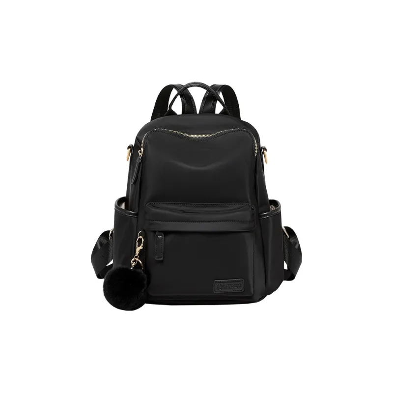 CNNCOO Fabric Backpack Women's Midnight Black-5
