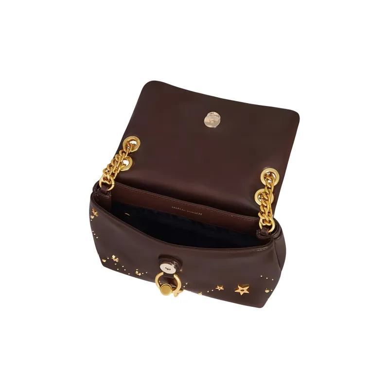 REBECCA MINKOFF Edie Polyurethane Shoulder Bag Crossbody Bag Women's Dark Brown-1