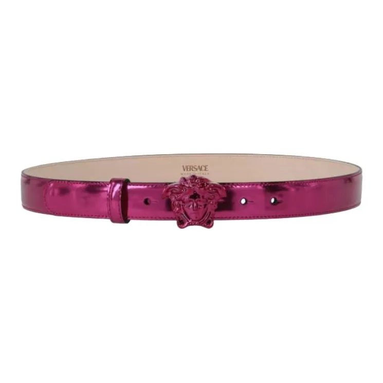 VERSACE Medusa Metallic Leather Belt-0