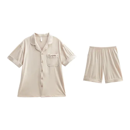XUANZHITING Pajama Set Men's Apricot
