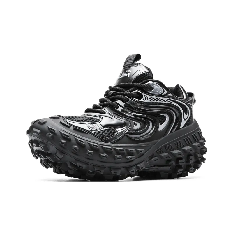ORD Impact Resistant Support, Abrasion Resistant, Lightweight, Slip Resistant Low Top Chunky Sneakers Unisex Black-0
