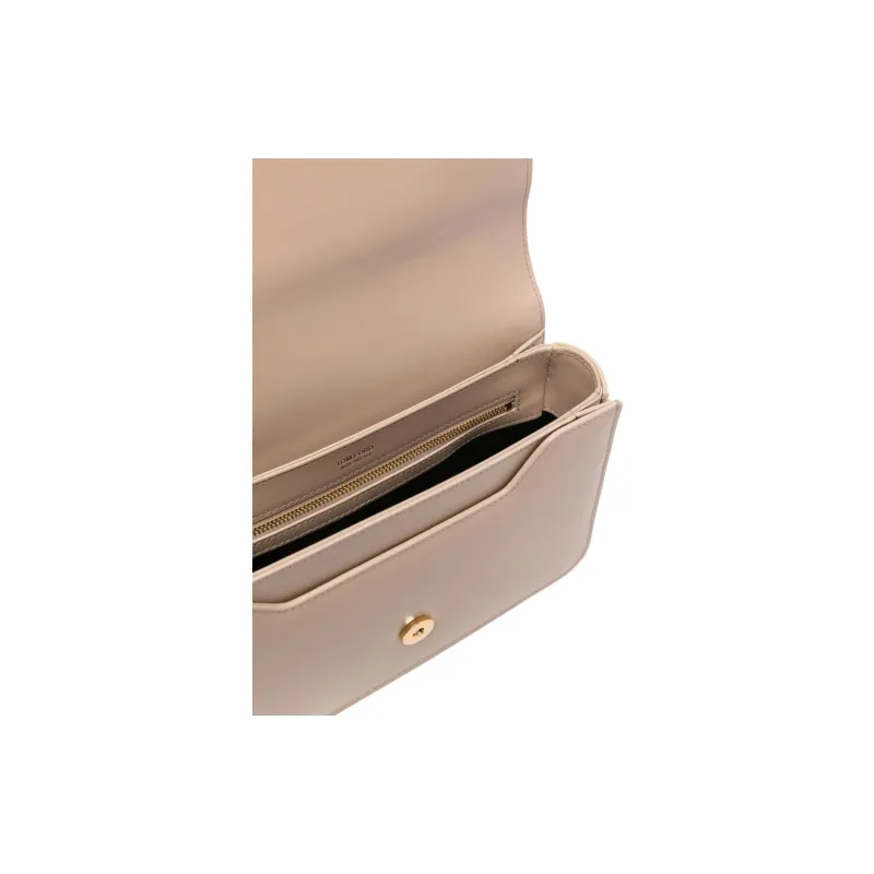 TF Lambskin Shoulder Bag Medium Size Women's Beige-3