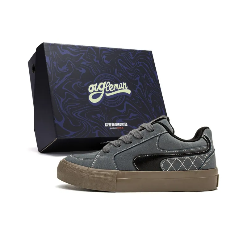 OUGLEMEN Coverage Slip Resistant And Abrasion Resistant Low Top Skateboard Shoes Men's Box-5