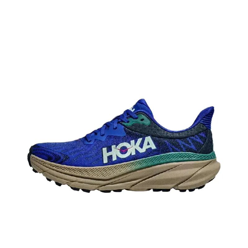 HOKA ONE ONE Challenger 7 Anti Slip Wear Resistant Low Top Trail Running Shoes Men's Blue-0