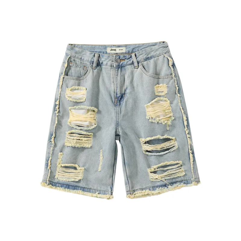 Jeep Denim Shorts Unisex Light Blue-0