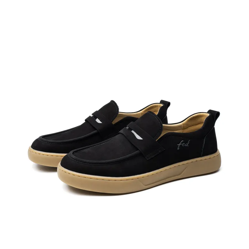 FED Loafers Men Black/Khaki-3