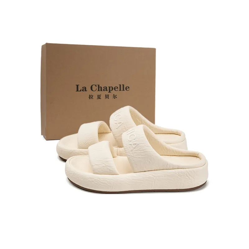 La Chapelle Quiet Slip Resistant Slide Slippers Women's Beige-1