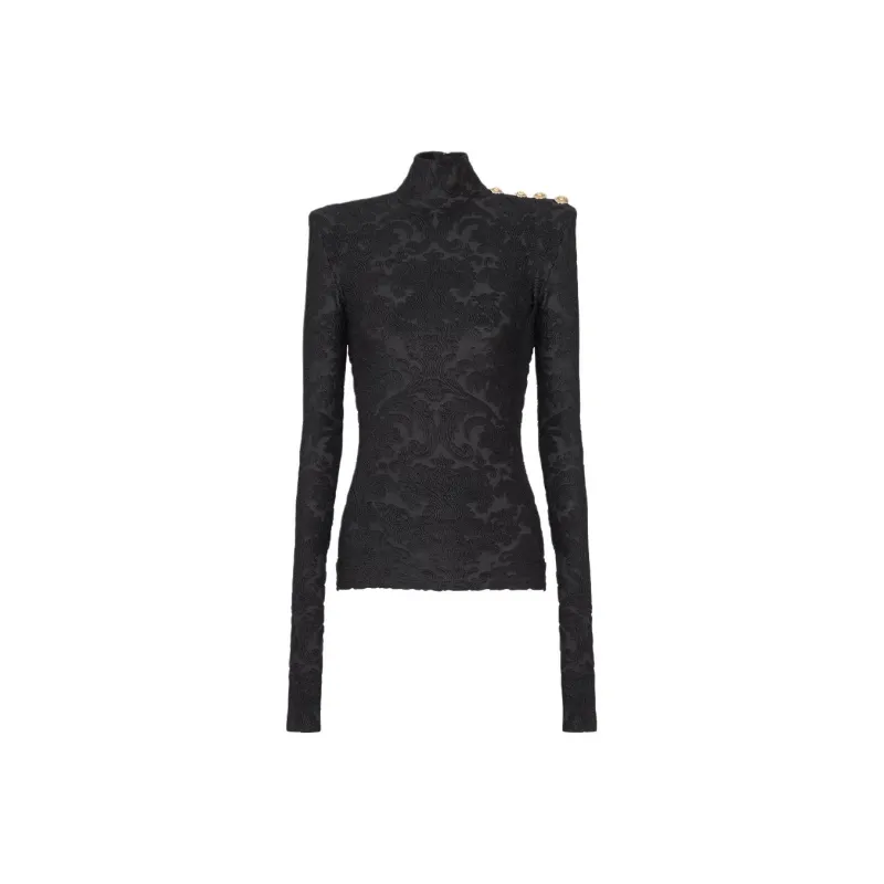 BALMAIN Baroque pattern Long sleeved Top-0
