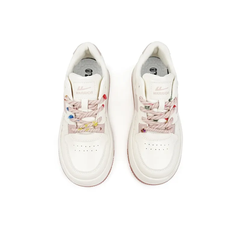 Warrior Cushioning, Balance, And Breathable Design Low Top Skateboard Shoes Women's Beige Pink-3