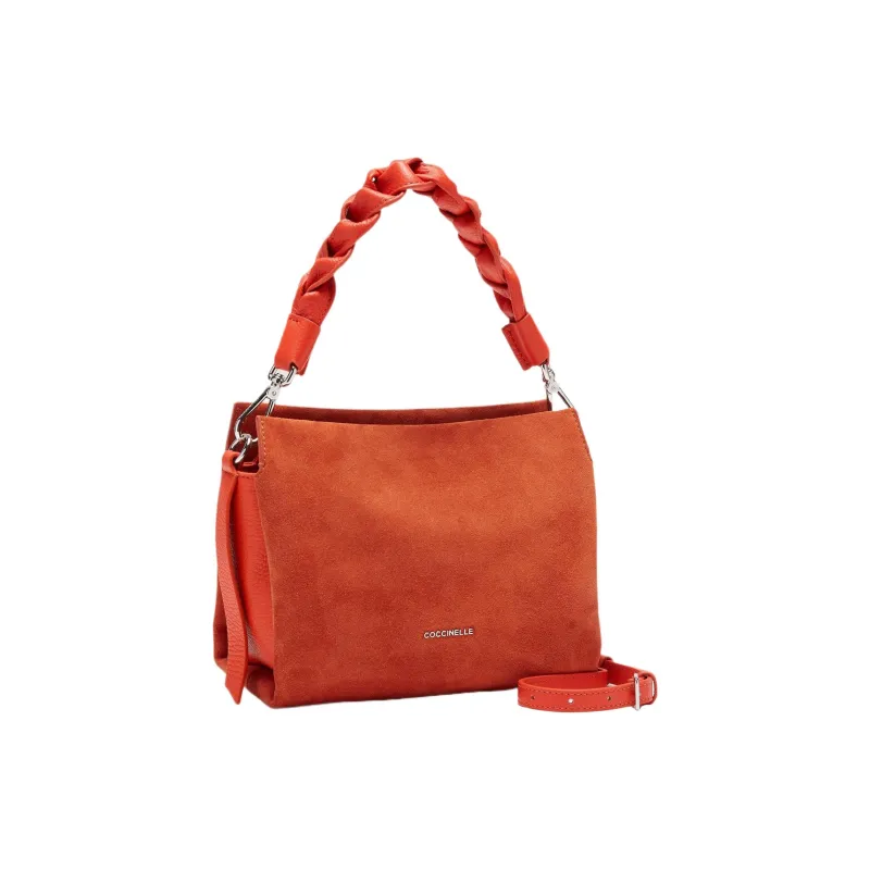 COCCINELLE Suede Studded Leather Shoulder Bag Crossbody Bag Handbag Small Size Women's Danjil-1