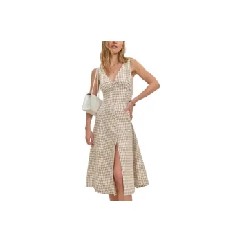 REFORMATION Sebastien Linen Dress Sleeveless Dress Women's