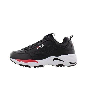 FILA Ray Tracer Anti Slip Wear Resistant Low Top Running Shoes Men's Black White Red