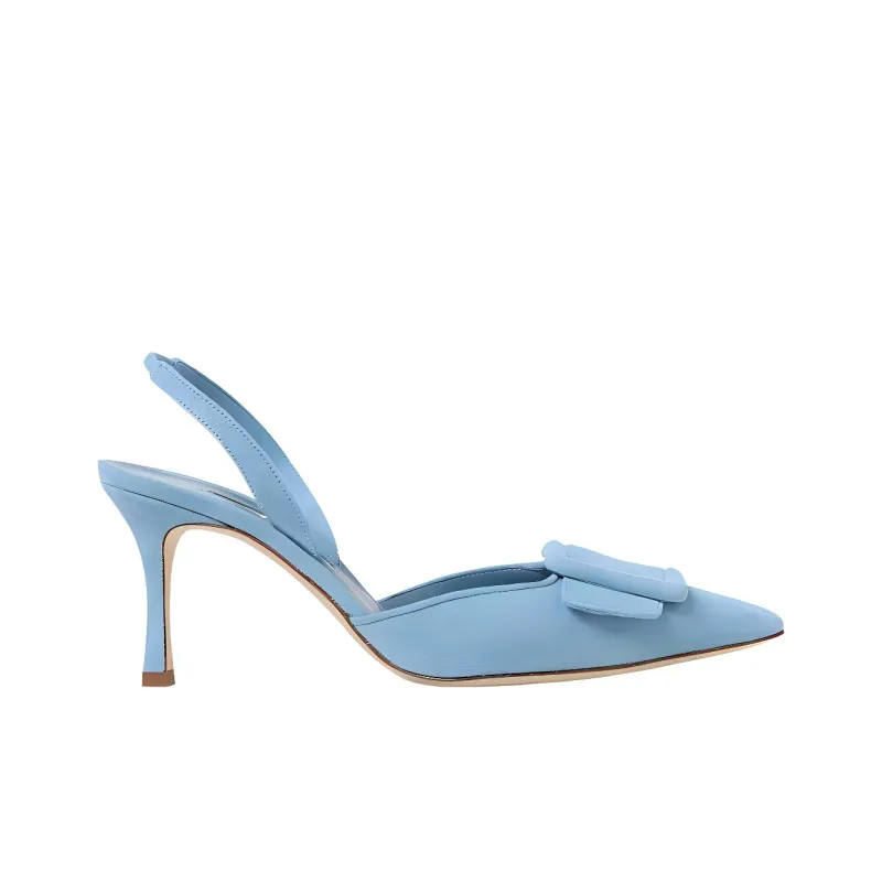 MANOLO BLAHNIK Slim Heel High Heels 8cm Women's Blue-1
