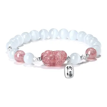 PUTUOSHANWENCHUANG Glass Cat Eye Bracelets Unisex