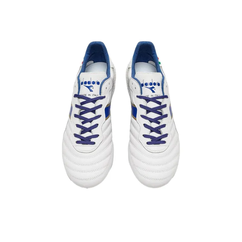 Diadora FG Firm Ground Cushioning, Wear Resistant Soccer Shoes Men's White-2