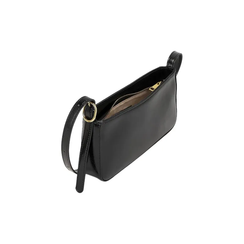 VERAFIED Smooth Leather Crossbody Bag, Shoulder Bag Women's Black-3
