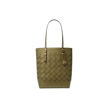 MICHAEL KORS Leather Tote Bag, Shopping Bag, Shoulder Bag Tubas Women's Green
