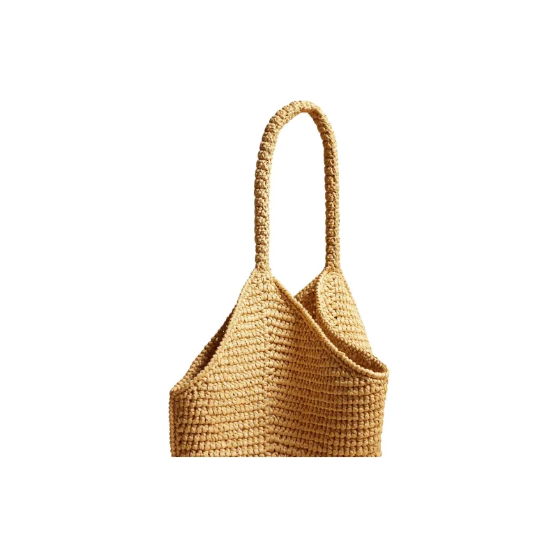 KHAITE Raffia Tote Bag, Shopping Bag, Handbag Women's Beige-4