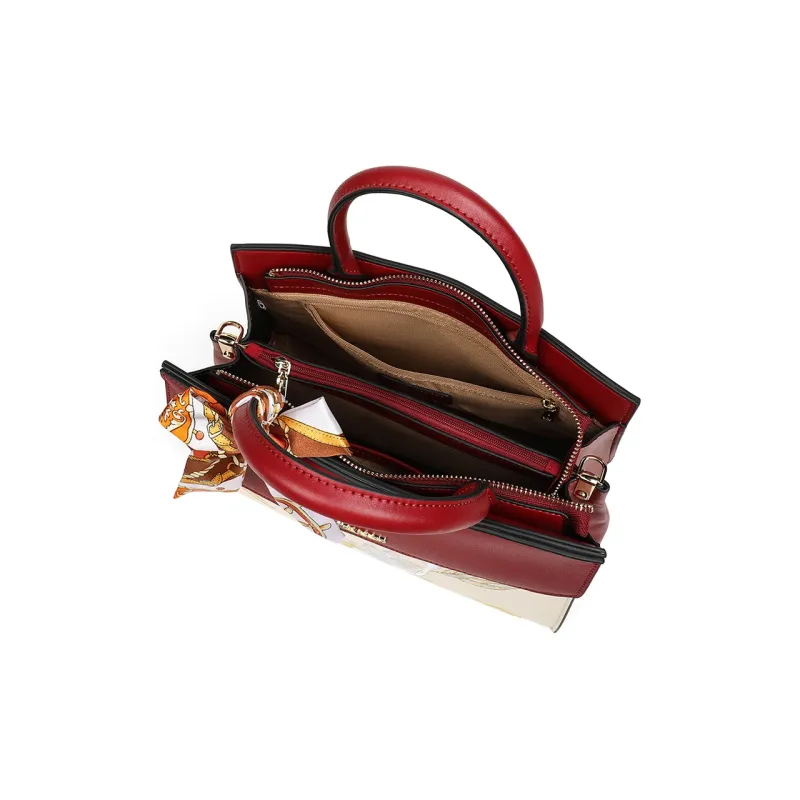 C°BANNER Synthetic Leather Kelly Bag, One Shoulder Handbag, Crossbody Bag Medium Size Women's Red-4