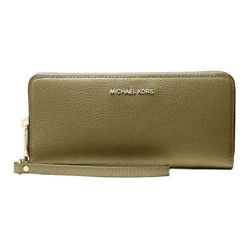MICHAEL KORS Jet Set Leather Wallet Tubas Women's Green Hunting Journey