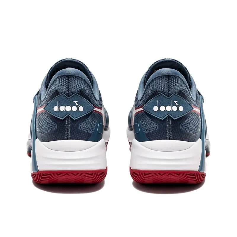 Diadora Anti Slip Wear Resistant Low Top Tennis Shoes Men's Marine Blue-4