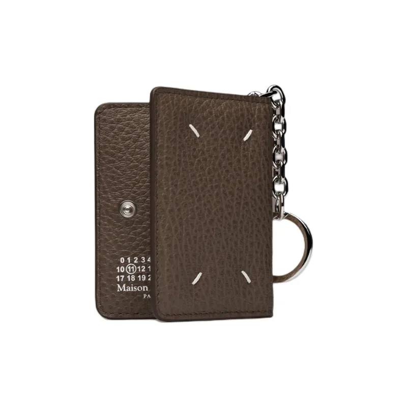 Maison Margiela Grain Calfskin Card Holder Women's Brown-1
