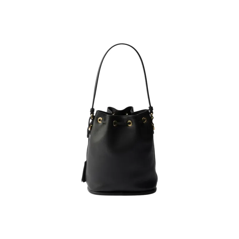 PRADA Calfskin Bucket Bag, Shoulder Bag, Handbag Mini Women's Black-3