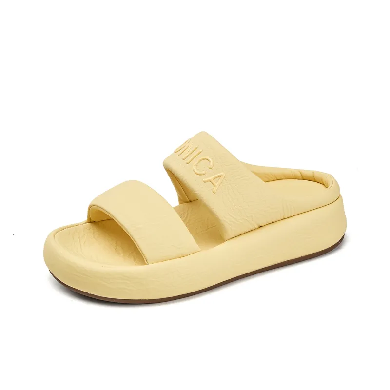 La Chapelle Quick Dry Slip Resistant Slide Slippers Women's Yellow-1