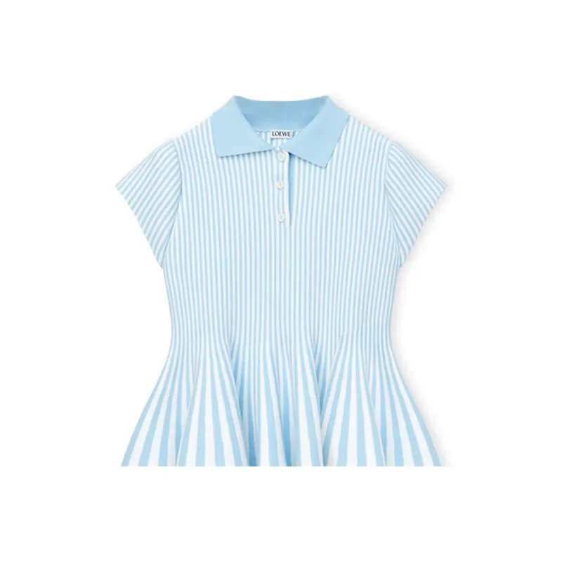 LOEWE Short Sleeved Dress Women's Blue-3