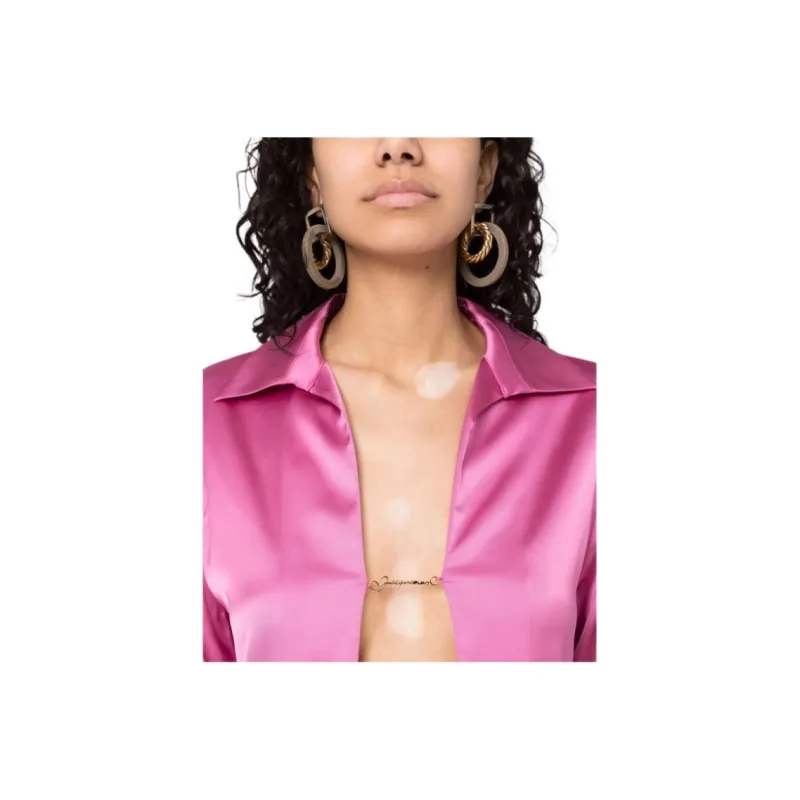 Jacquemus La Chemise Notte Logo Plaque Shirt 'Pink'-4