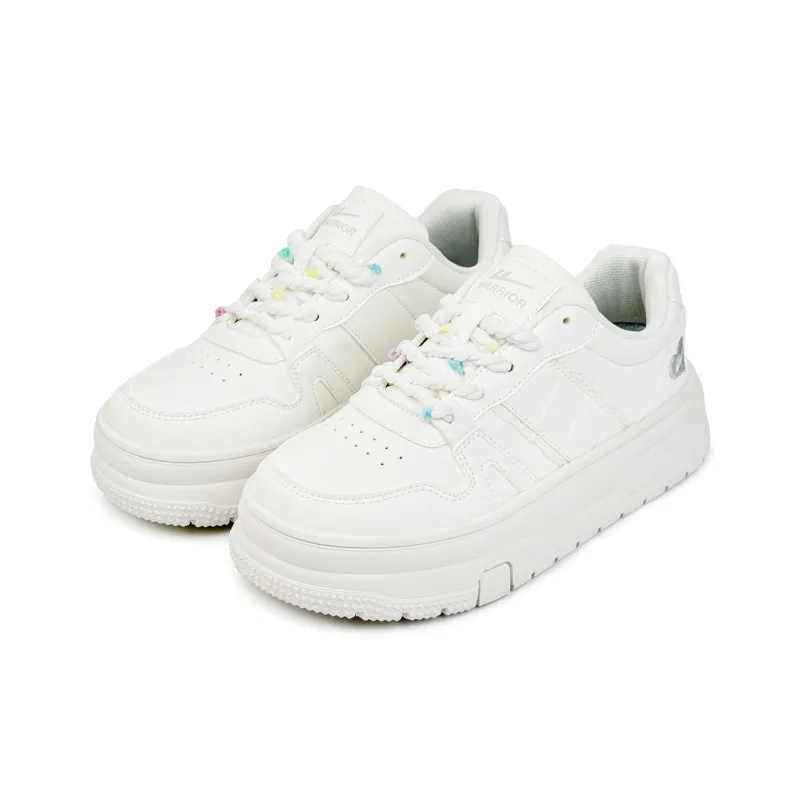 Warrior Cushioning, Balance, And Breathable Design Low Top Skateboard Shoes Women's White-1