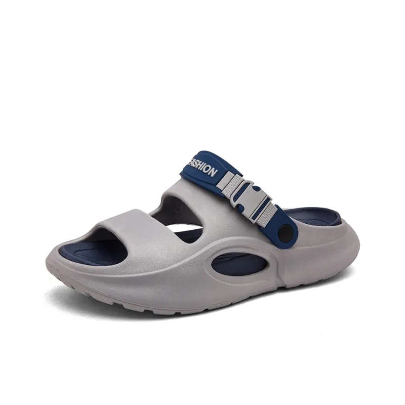 NANJIREN Beach Sandals Men Black Orange/Gray Blue/Khaki Brown-5