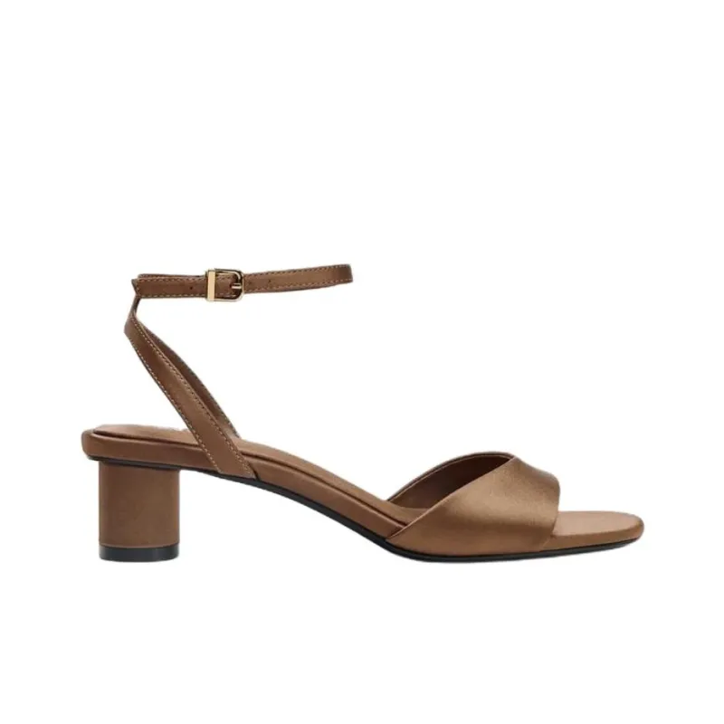ZARA One Strap Sandals 5cm Women's Yellow Ochre-1