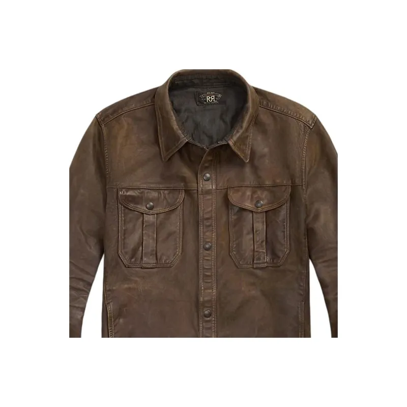 Ralph Lauren Leather Jacket Men's Tan-2