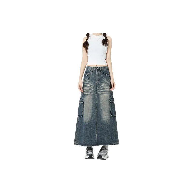 Concubine Zhu Denim Long Skirt Women's-0