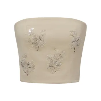 D'zzit Strapless Tops Women's Light Khaki