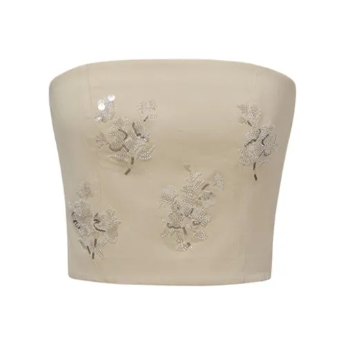 D'zzit Strapless Tops Women's Light Khaki