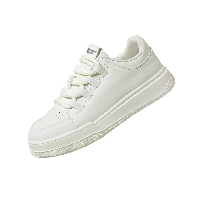 CHARLIE GOLF Anti Slip Wear Resistant Low Top Skateboard Shoes Women's White-0