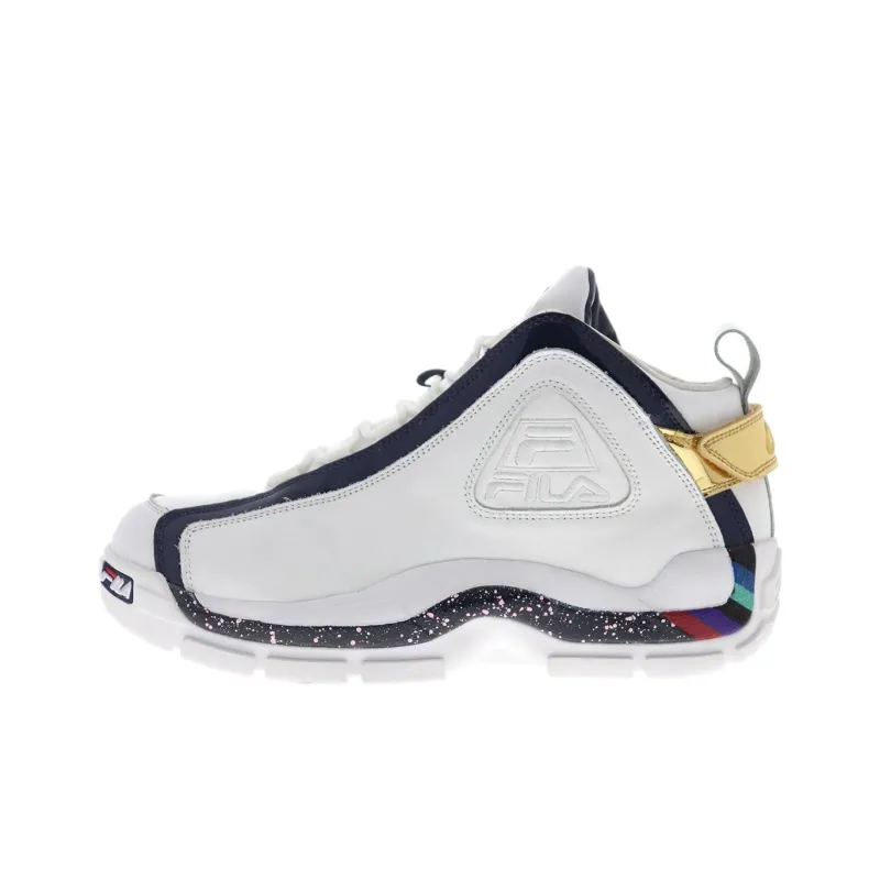 FILA Grant Hill 2 Anti Slip Wear Resistant Mid Top Vintage Basketball Shoes Men's White-0