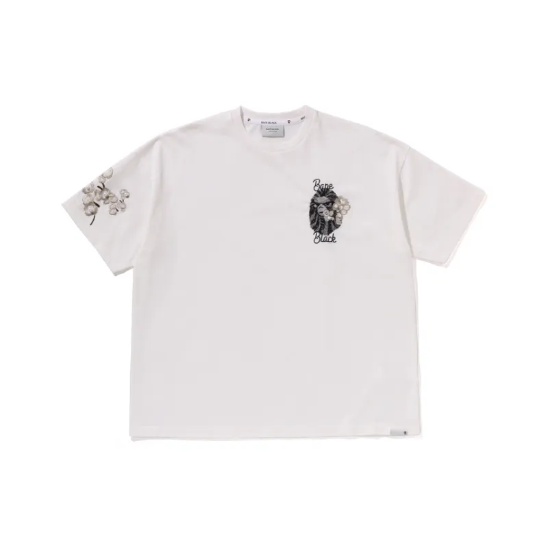 BAPE BLACK Pearl Emb Floral Tee-0