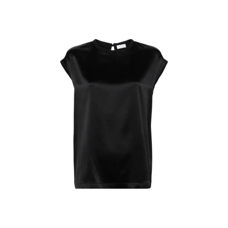 Brunello Cucinelli Beaded trim Satin Blouse-0