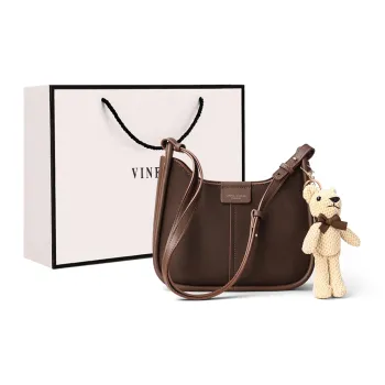 VINEY Synthetic Leather Shoulder Bag, Crossbody Bag, Tote Bag Regular Women's Coffee