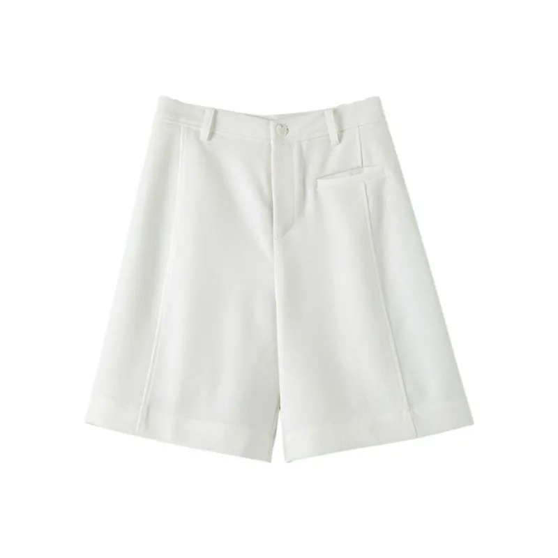 Late White Casual Shorts Women's-0