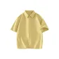[Ice Silk Sun Protection Shirt]Linen Yellow (Ho Color Block Mountain Chest Logo)