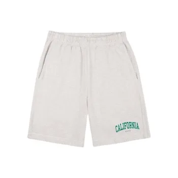 SPORTY & RICH California Casual Shorts Unisex Linen Gray