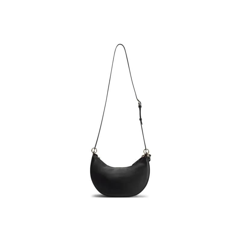 Tommy Hilfiger Cow Leather Crossbody Bag Medium Size Women's Black-1