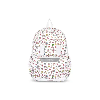 Zgo Sanrio Collaboration Hello Kitty Polyester Attractive Backpack Tubas Women's White Color Printing