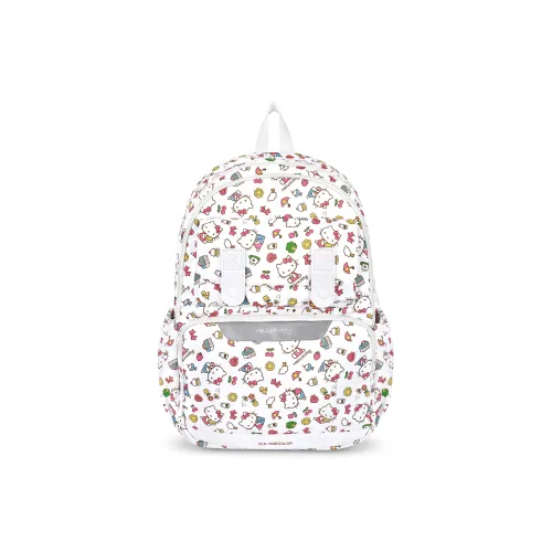Zgo Sanrio Collaboration Hello Kitty Polyester Attractive Backpack Tubas Women's White Color Printing